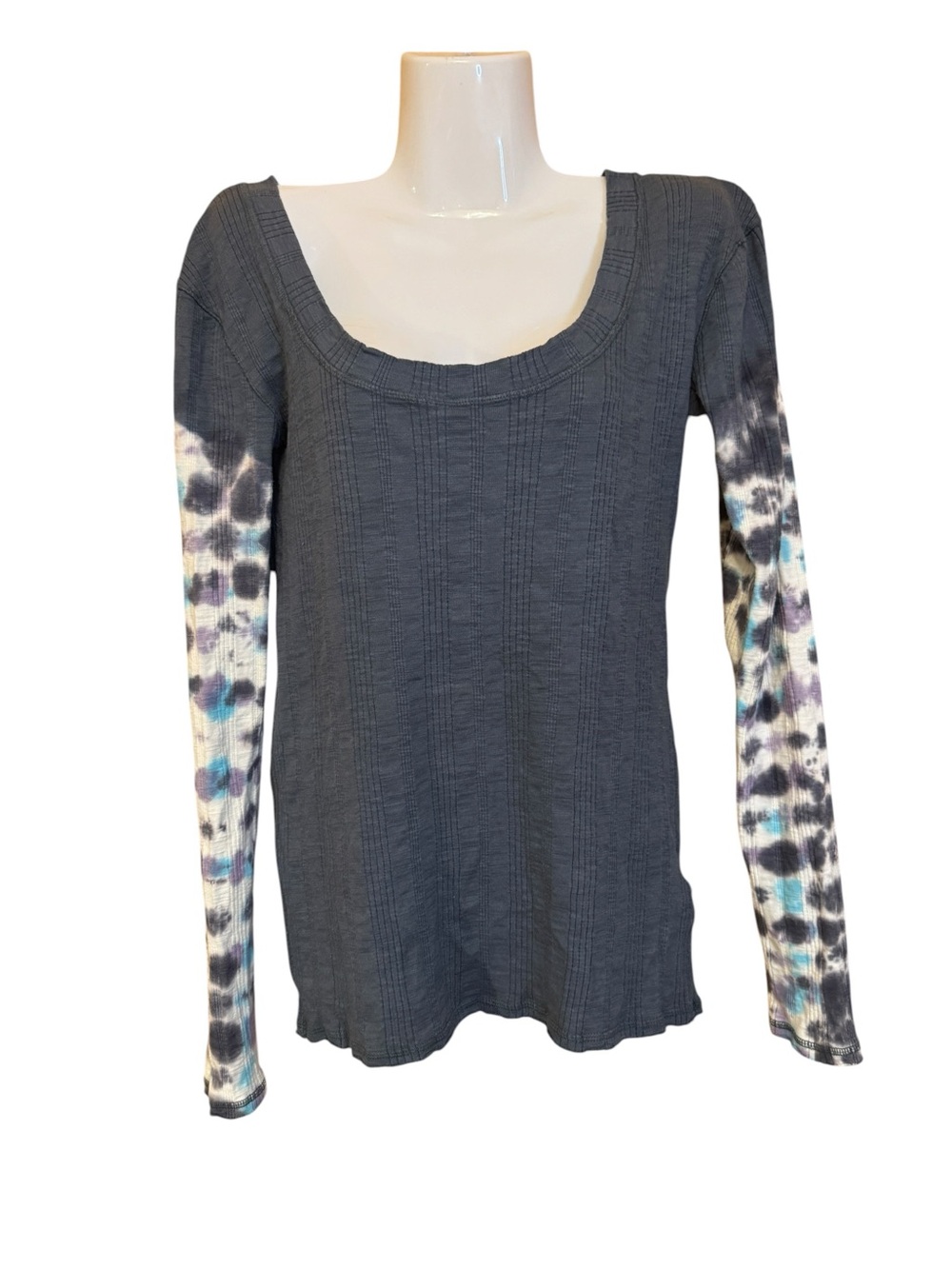 We The Free Long Sleeve Ribbed Tie Dye Sleeve Top Large